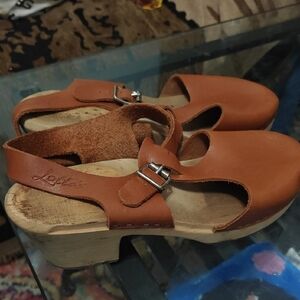 Lotta From Stockholm Women's Brown Leather Clogs